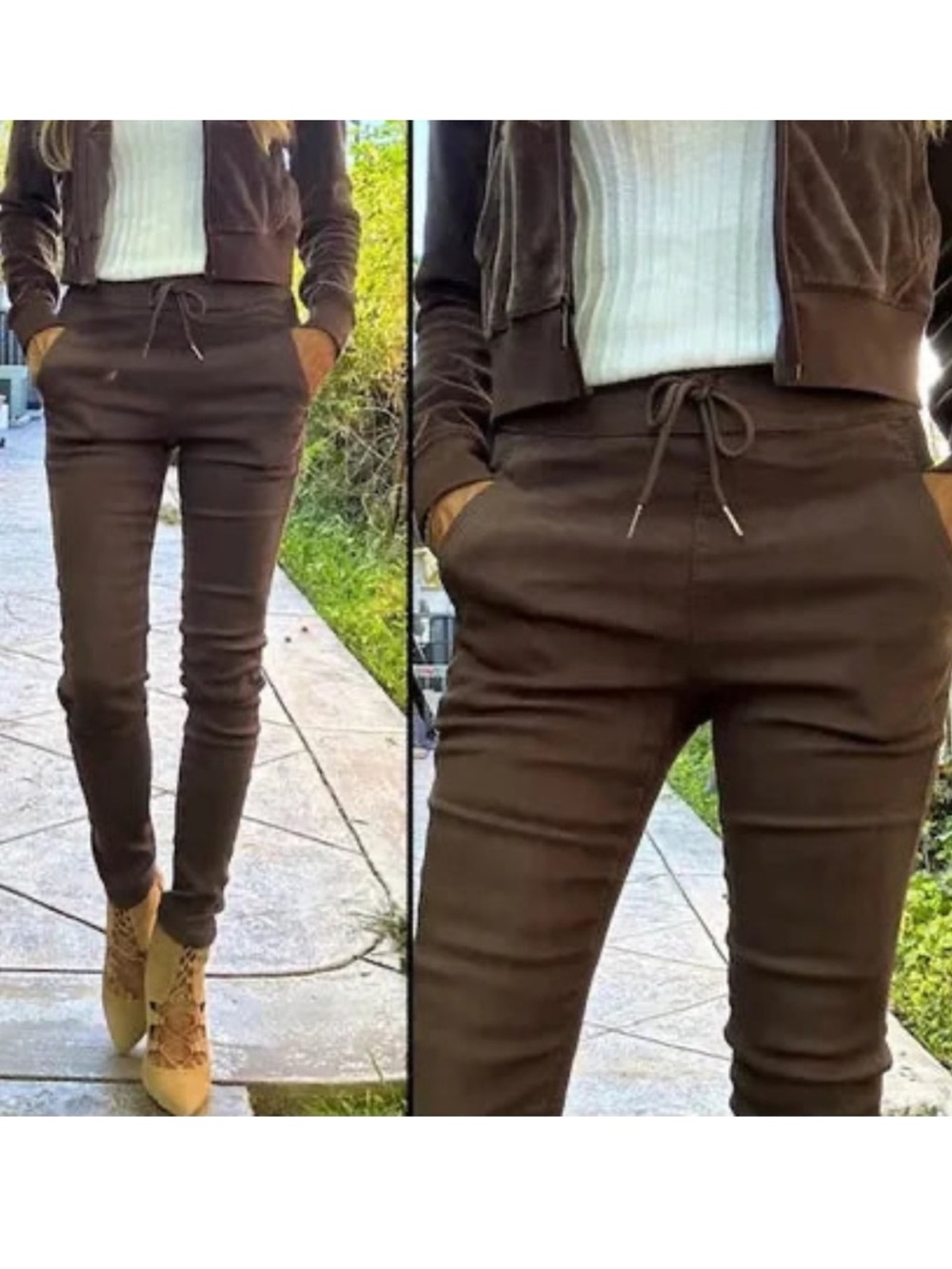 Bevy Flog Shely Trouser Jogger Pants size 25 brown